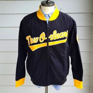 EBBETS FIELD FLANNELS Black Gold Cotton USA Sz M Mens Full Zip Jacket‎ VTG 50s